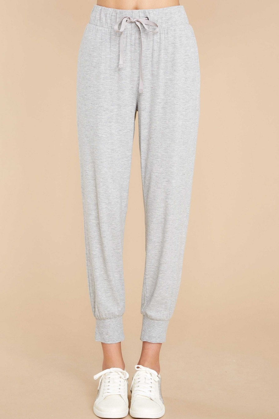 Clothing Z Supply Loungewear Bottoms | Laine Whisper Jersey Joggers Heather Grey