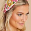 Accessories Treasure Jewels Hair Accessories | Floral Garden And Pink Multi Beaded Headband White