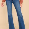 Clothing Red Dress Distressed Denim | All By Myself Stretch Crop Flare Jeans Dark Wash