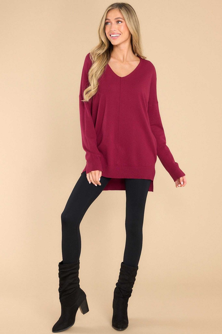 Clothing So Soft Collection Sweaters | Wind Down Boysenberry Sweater Dark Sangria