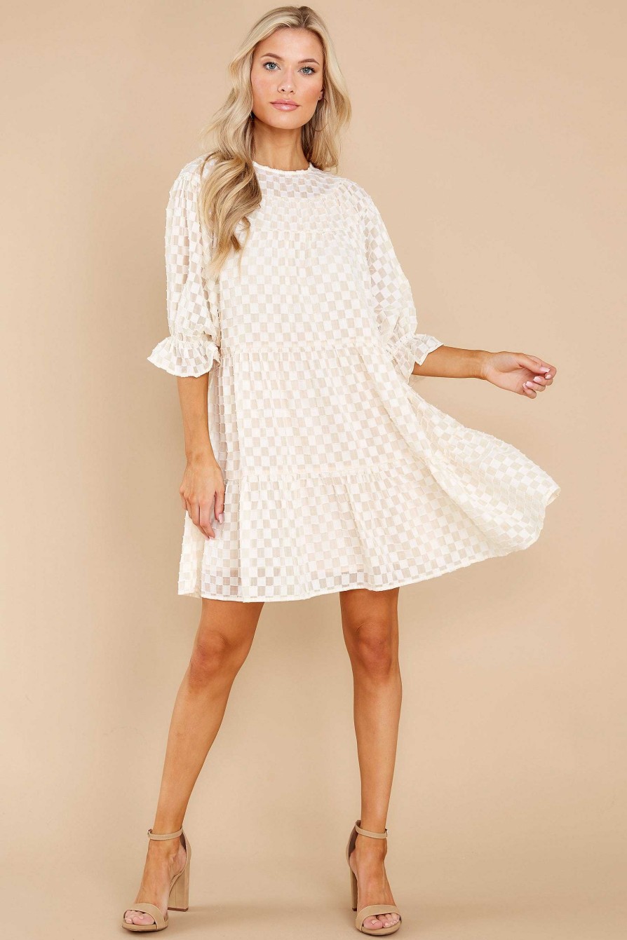 Clothing Red Dress Mini Dresses | Flirty Wink Dress Beige
