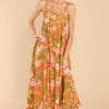 Clothing Red Dress Maxi Dresses | Dramatically Cute Floral Print Maxi Dress Rust