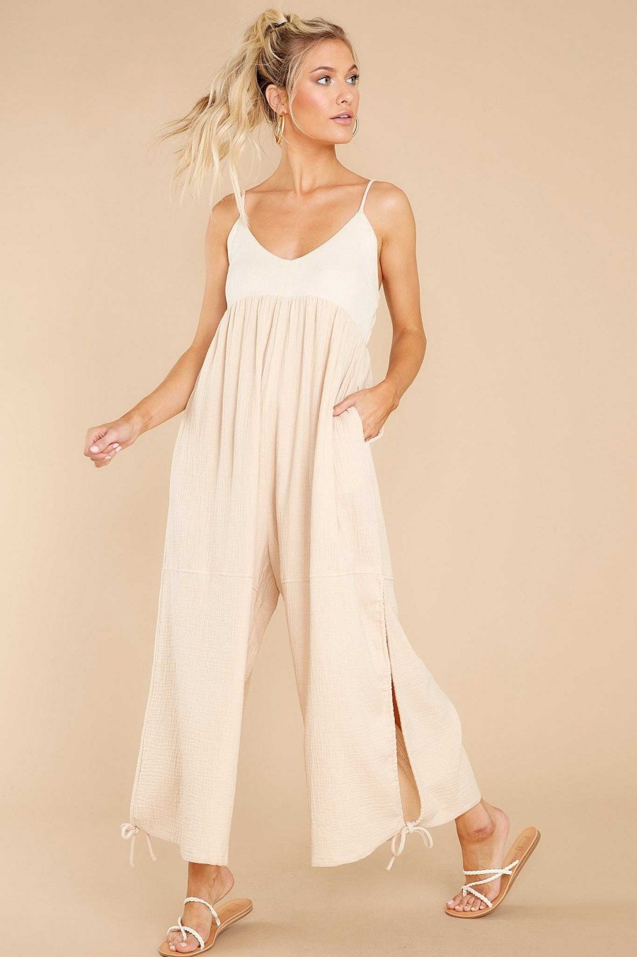 Clothing Red Dress Jumpsuits | Essence Of Perfection Jumpsuit Natural