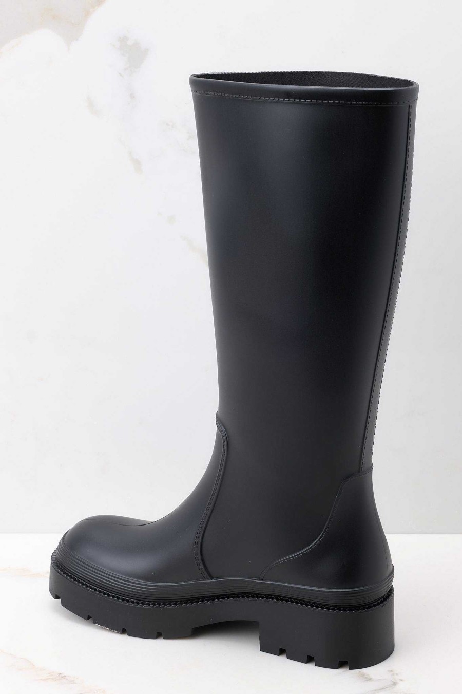 Shoes Red Dress Knee High Boots | Rainy Day Boots Black