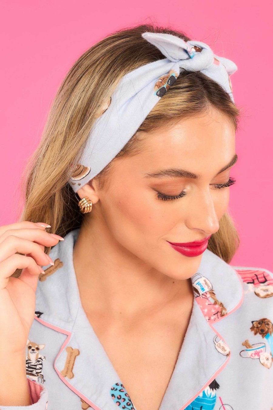 Accessories PJ Salvage Hair Accessories | Flannels Sky Pj Headband Blue