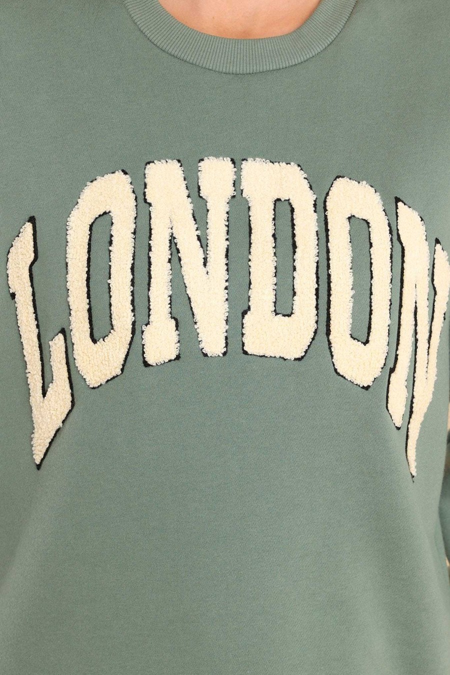 Clothing Red Dress Casual Tops | In Every City London Sweatshirt Sage