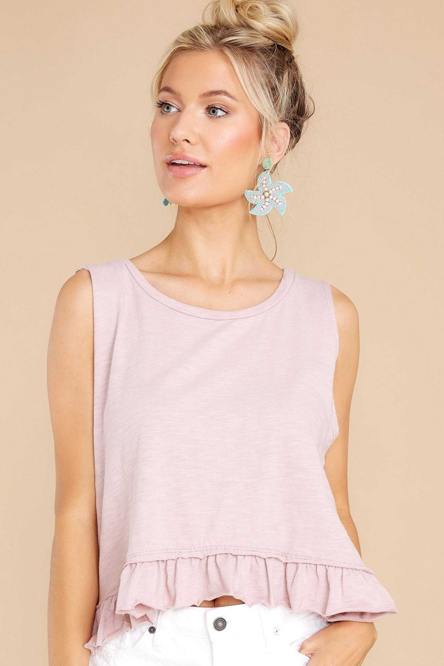 Clothing Red Dress Tank Tops | Sunset Strolls Top Light Mauve