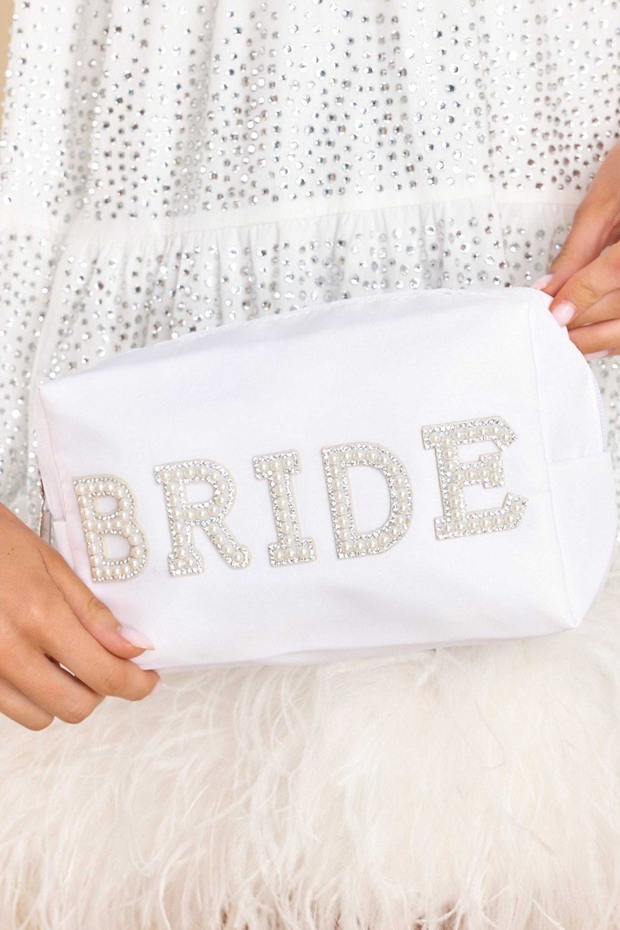 Accessories Red Dress Clutches & Pouches | Everything'S New Bride Pouch White