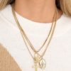 Jewelry Red Dress | Dash Of Charm Layered Necklace Gold