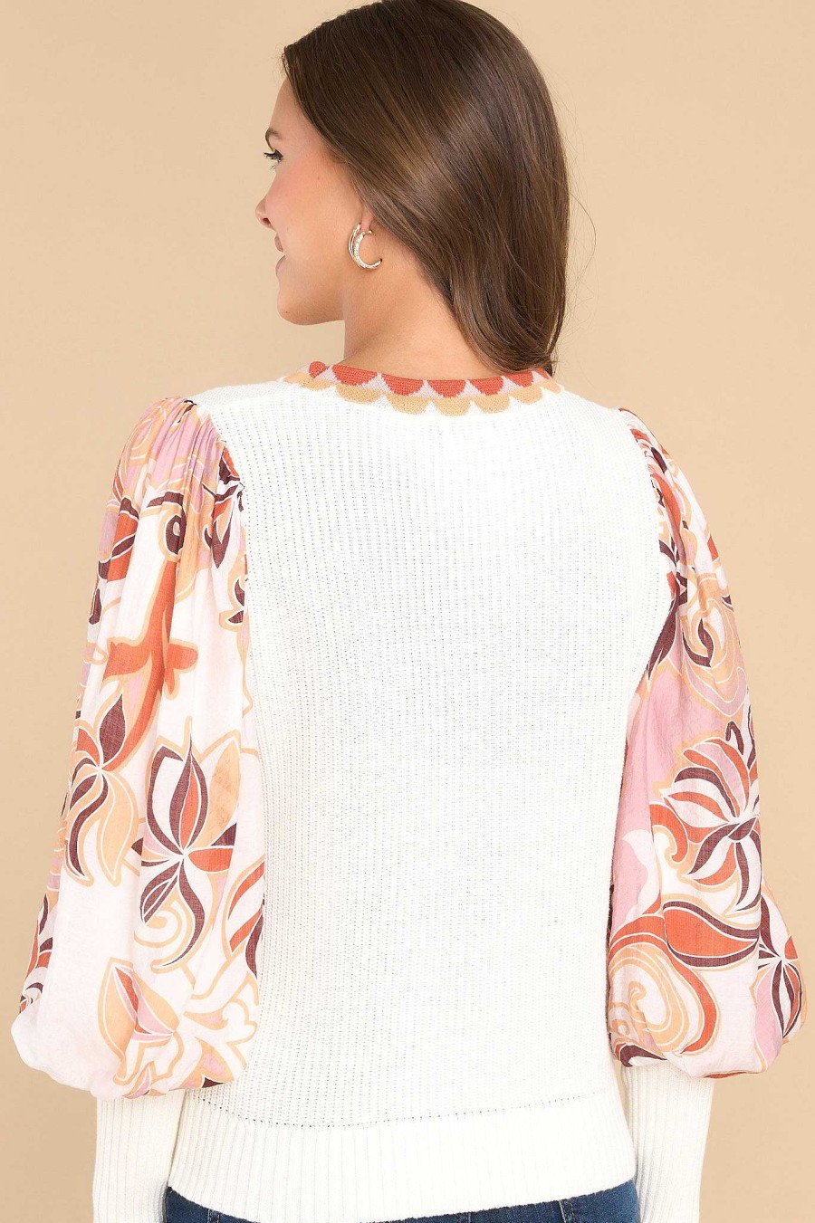 Clothing Red Dress Blouses & Shirts | Taken By The Wind Multi Print Top Ivory