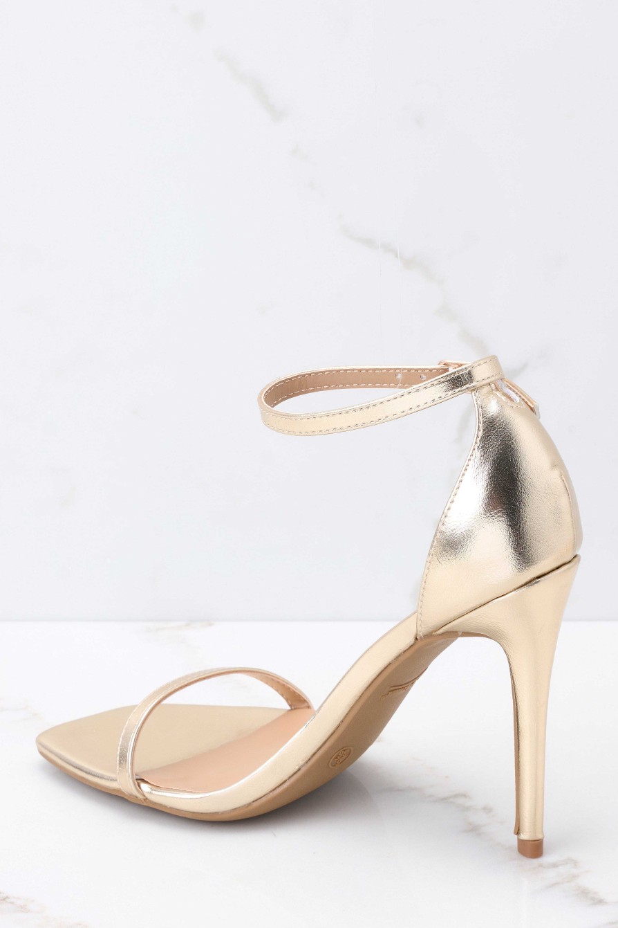 Shoes Red Dress Ankle Strap Heels | Walking Away Ankle Strap Heels Gold
