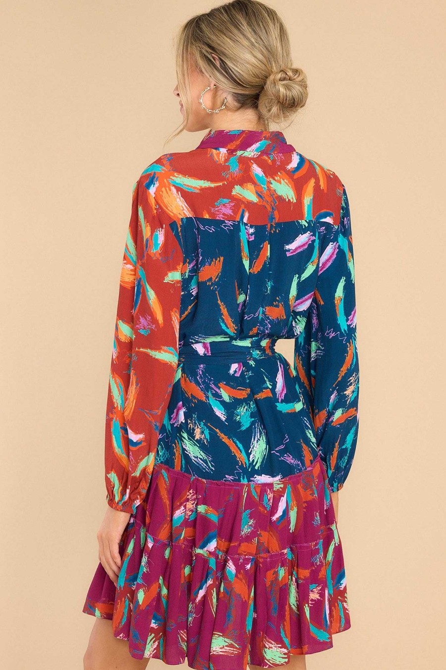 Clothing Alivia Mini Dresses | The Elizabeth Dress Scribble Burst Multi