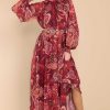 Clothing Aura Maxi Dresses | The Perfect Spice Multi Print Maxi Dress Burgundy
