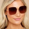 Accessories DIFF Sunglasses | Clara Gold Gradient Sunglasses Brown