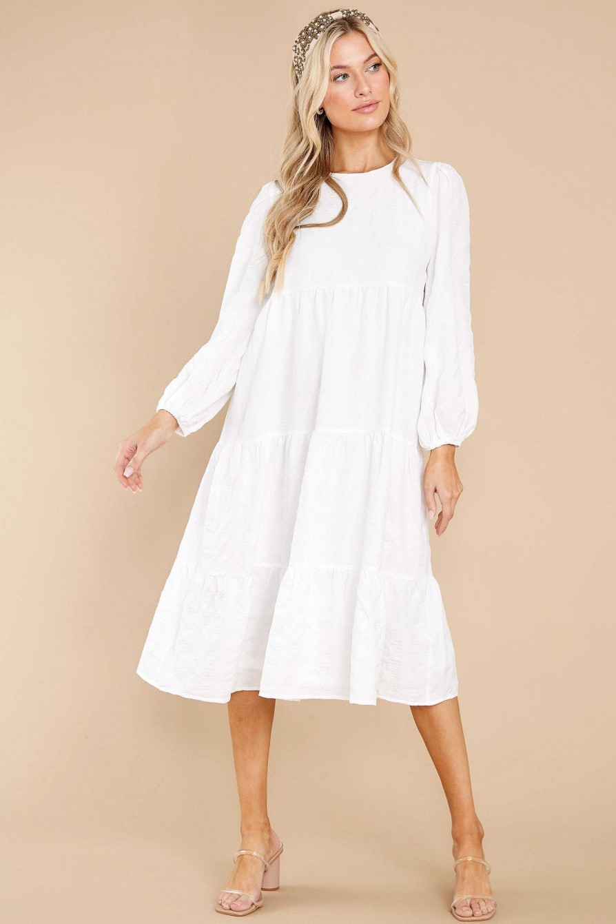 Clothing Aura Midi Dresses | Just Admit It Midi Dress White