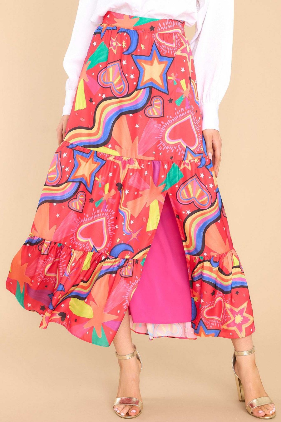 Clothing Alden Adair Skirts | Summer Stargazing Skirt Tomato Red