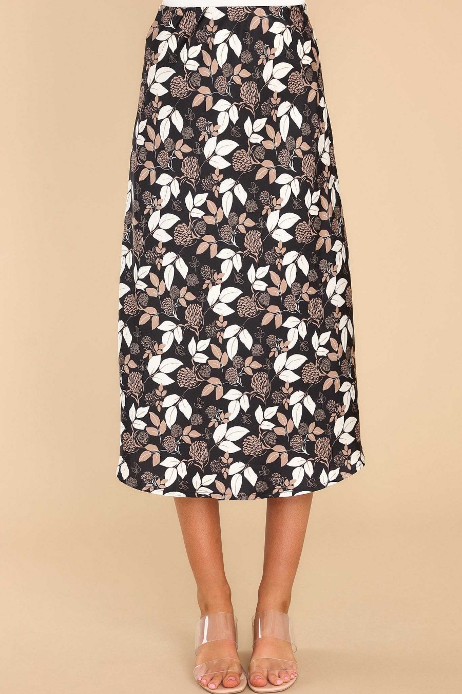 Clothing Red Dress Skirts | Floating Dreams Black Print Skirt Multi