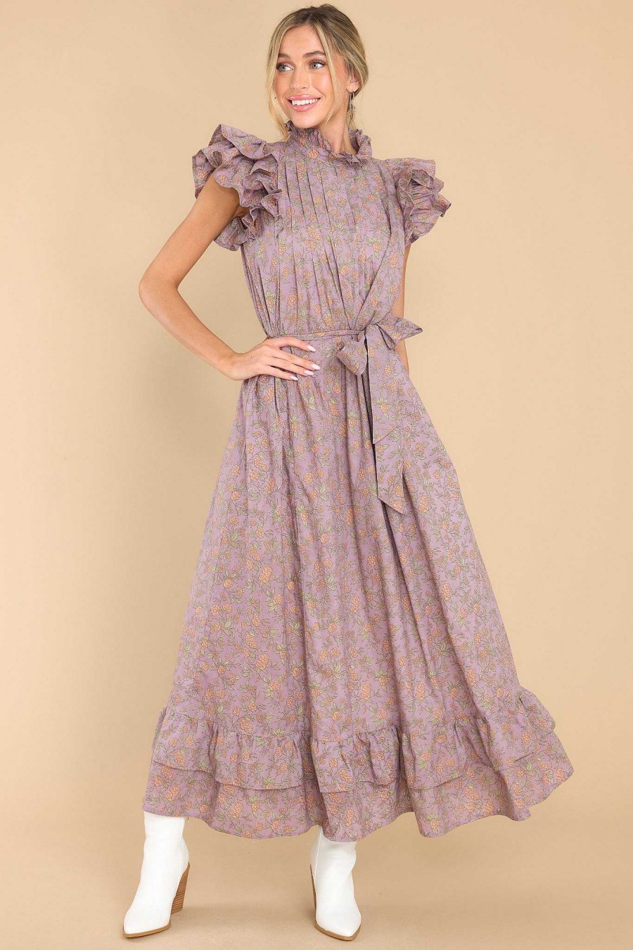 Clothing Victoria Dunn Midi Dresses | Jasmine Deauville Midi Dress Mauve