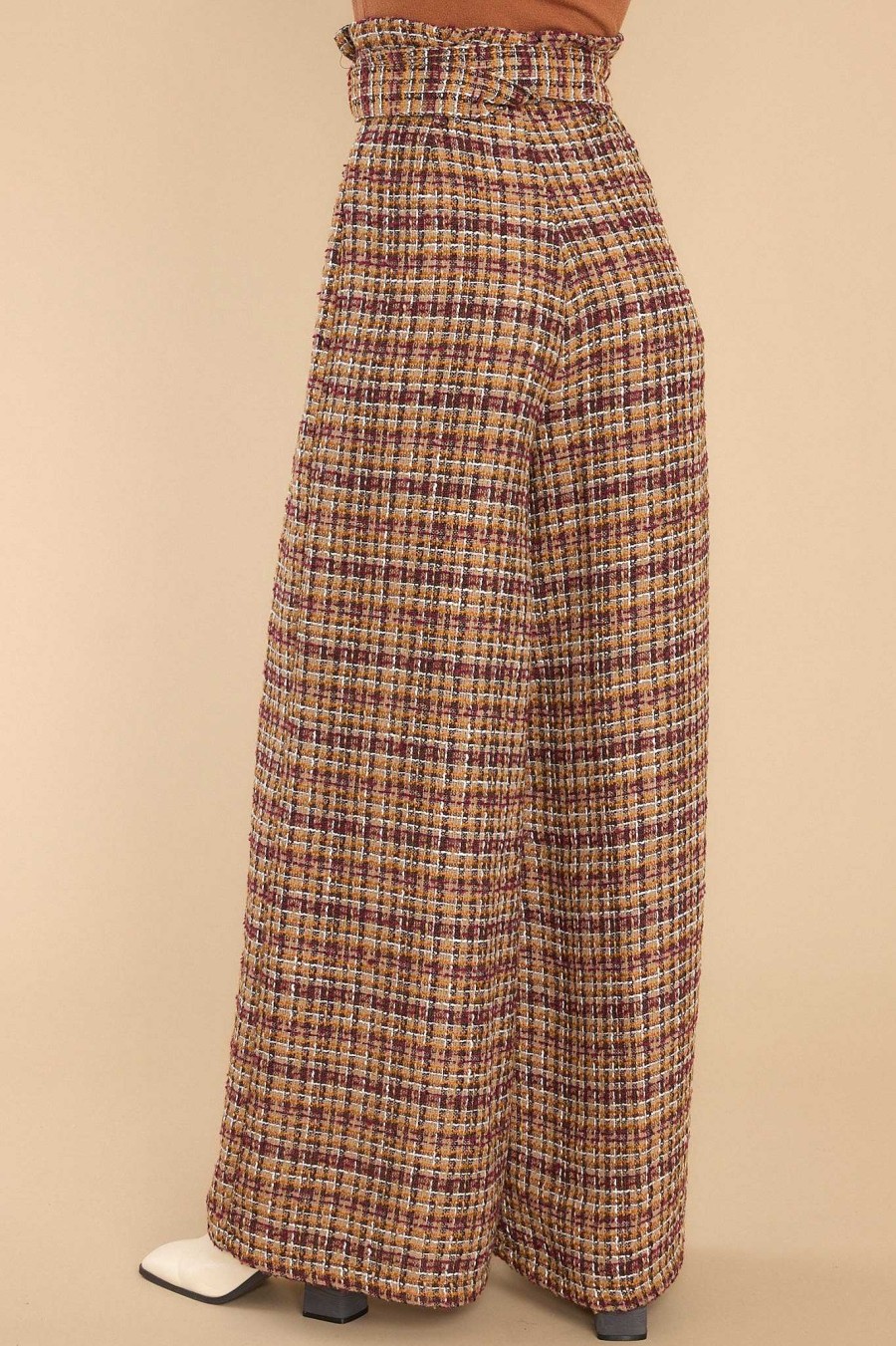 Clothing Aura Pants | Make Your Point Multi Tweed Pants Brown