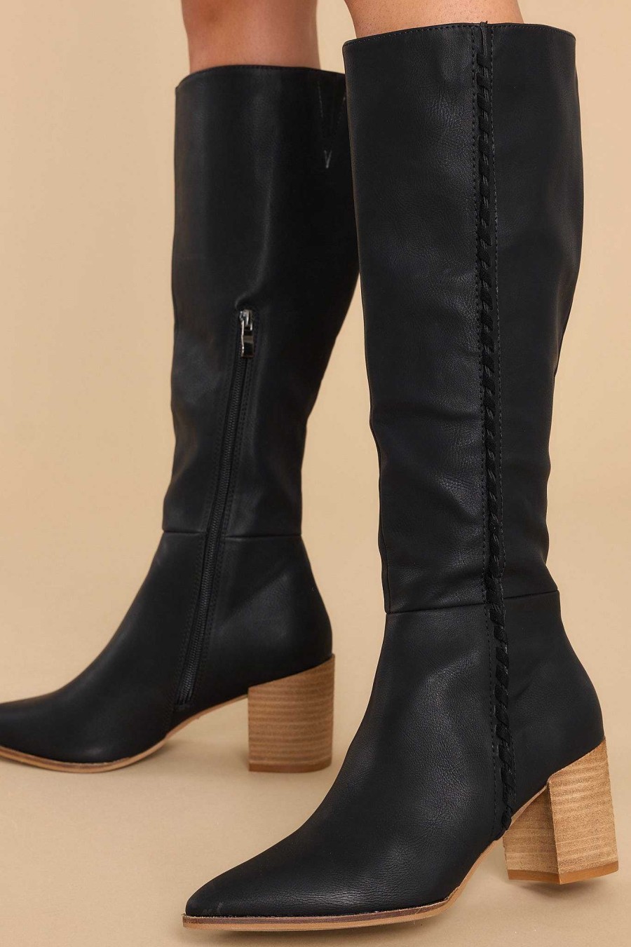 Shoes Red Dress High Heel Boots | Go Get 'Em Boots Black