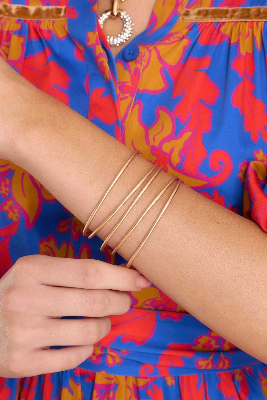 Jewelry Red Dress | Nothing To Do Matte Bracelet Gold