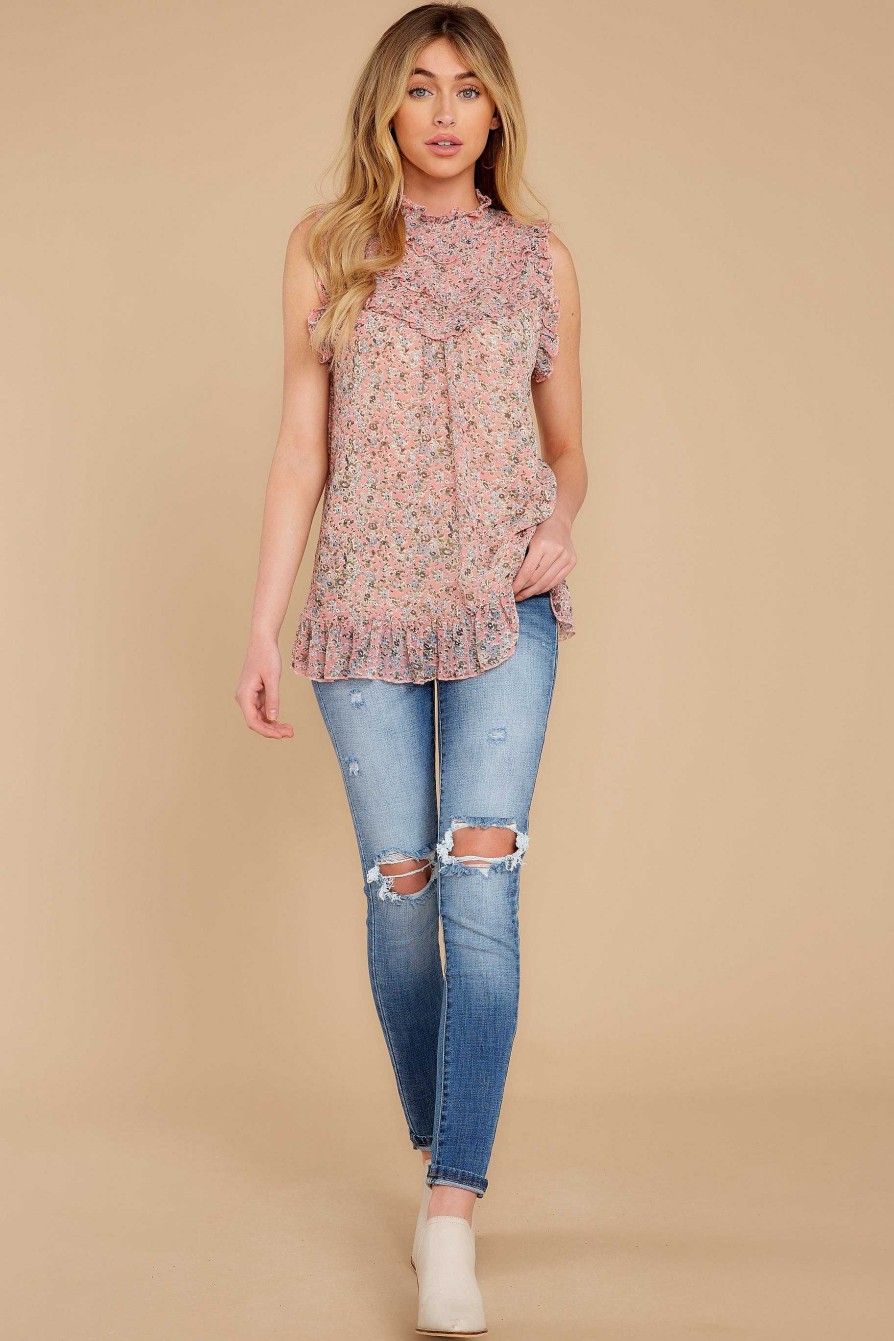 Clothing Red Dress Blouses & Shirts | Someday Swoon Floral Print Top Pink