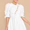 Clothing Red Dress Mini Dresses | Flawless Frills Dress Ivory