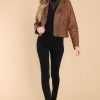 Clothing Red Dress Jackets | Lets Ride Faux Leather Moto Jacket Brown