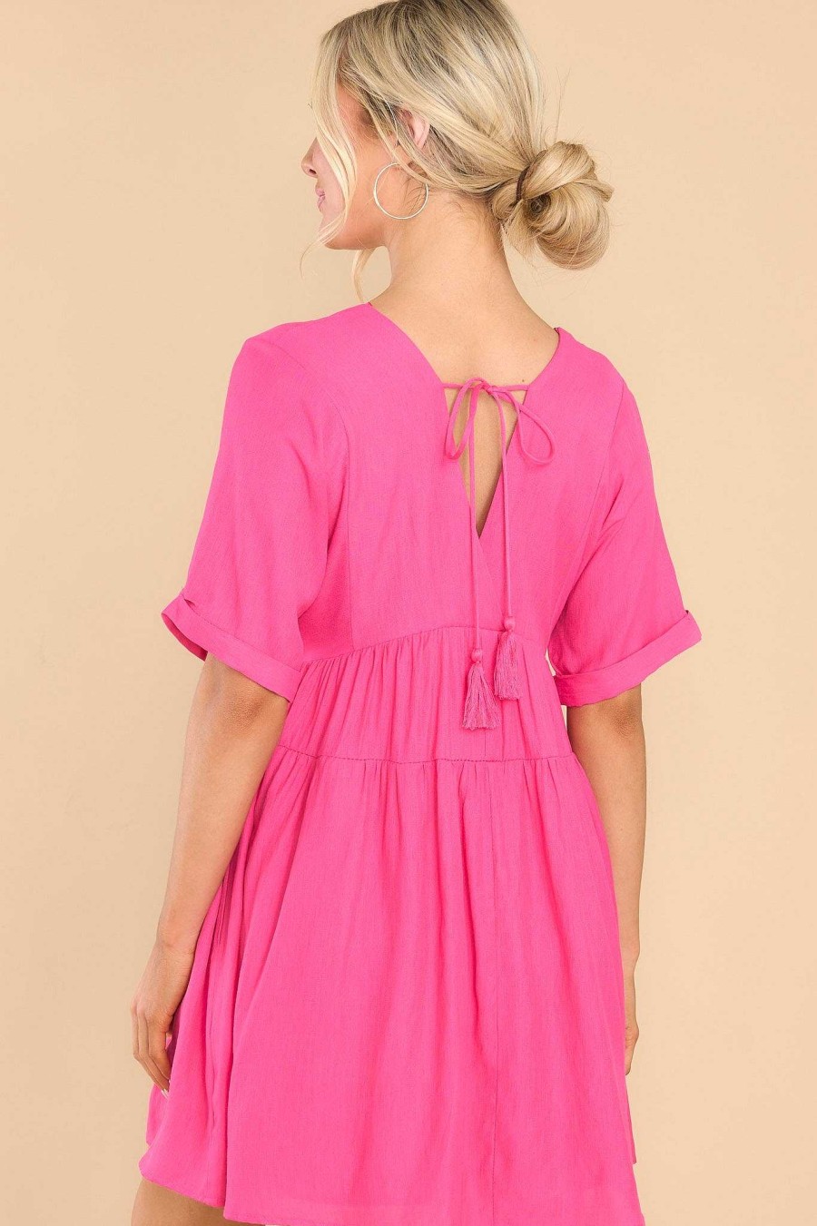 Clothing Red Dress Mini Dresses | Another Day With You Dress Hot Pink