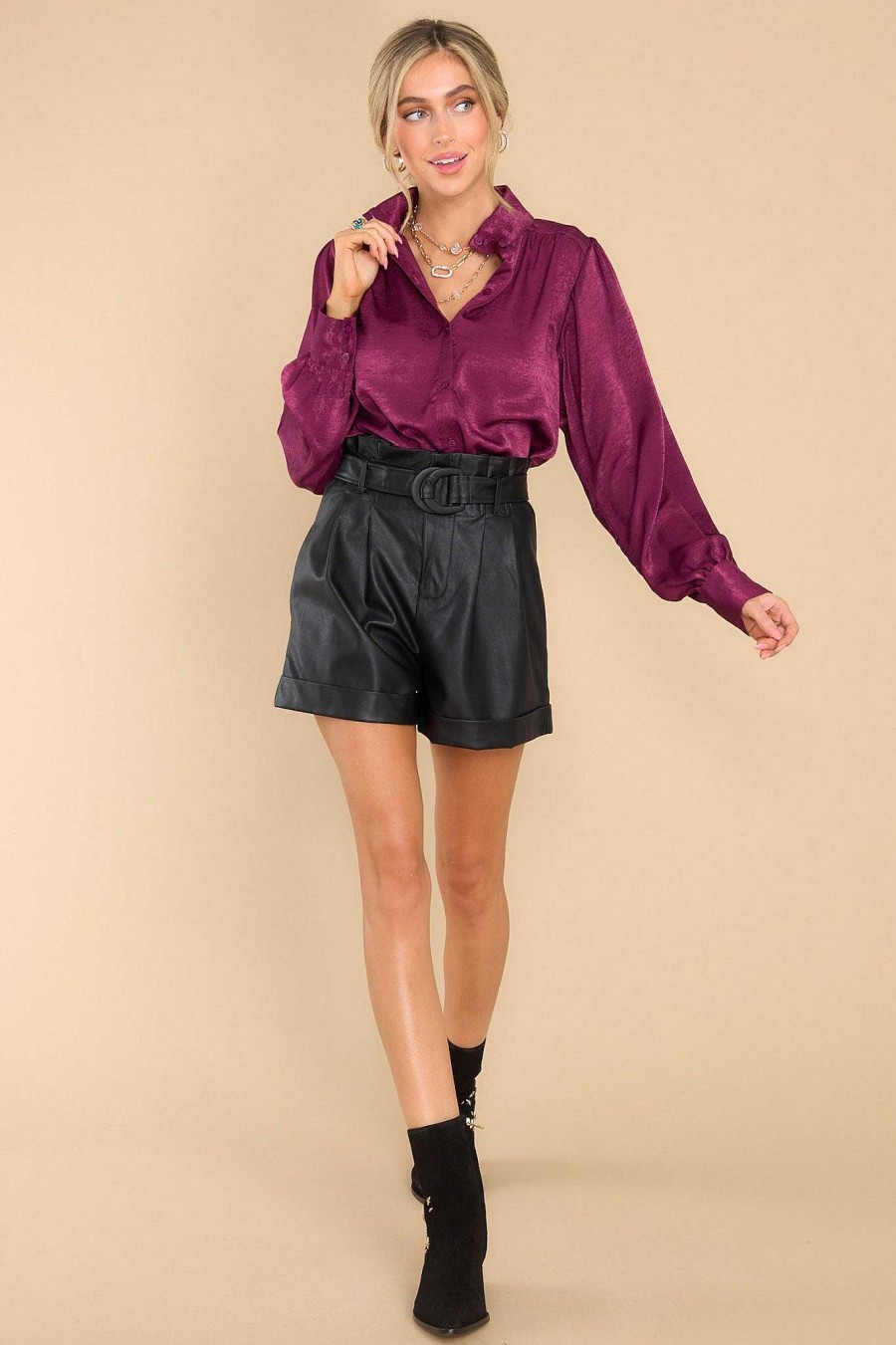 Clothing Aura Blouses & Shirts | Fine Example Top Plum