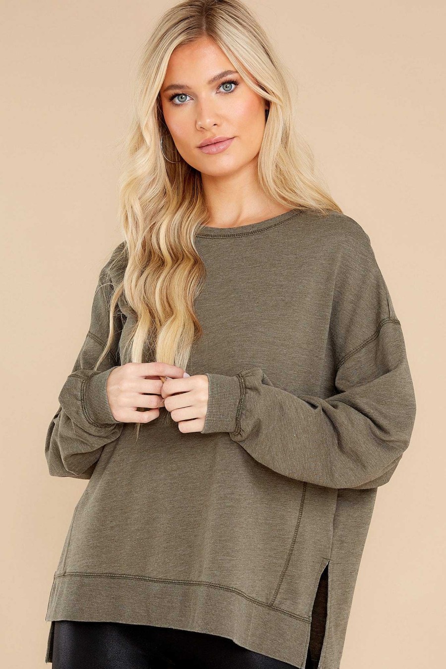 Clothing Z Supply Casual Tops | Modern Dusty Weekender Olive