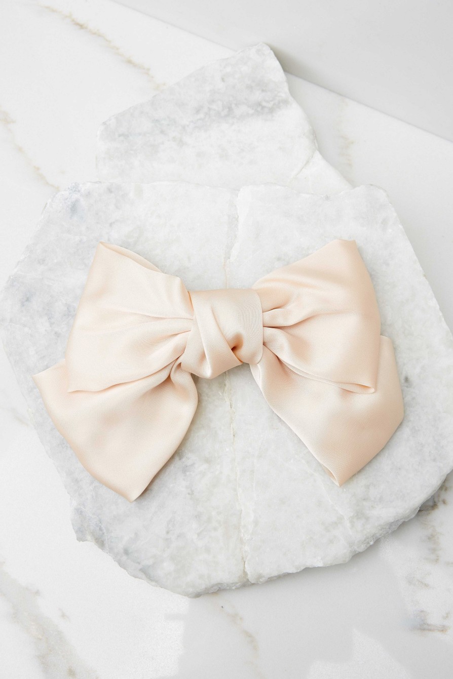 Accessories Red Dress Hair Accessories | Hello Darling Bow Beige