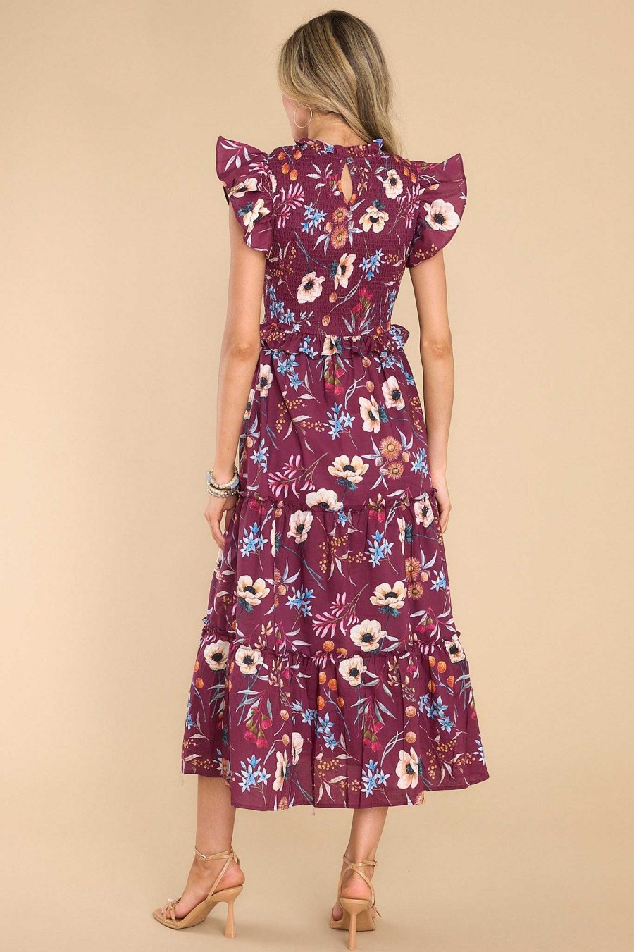 Clothing Olivia James The Label Maxi Dresses | Lila Anemone Raspberry Maxi Dress Purple
