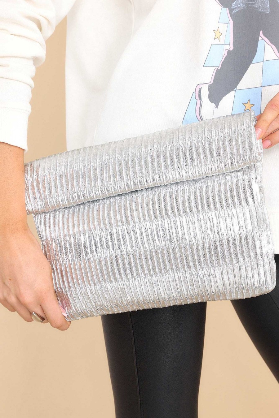 Accessories Red Dress Clutches & Pouches | Just What I Needed Bag Silver