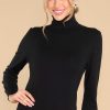 Clothing Red Dress Sweaters | Comfortable Charm Turtleneck Sweater Black
