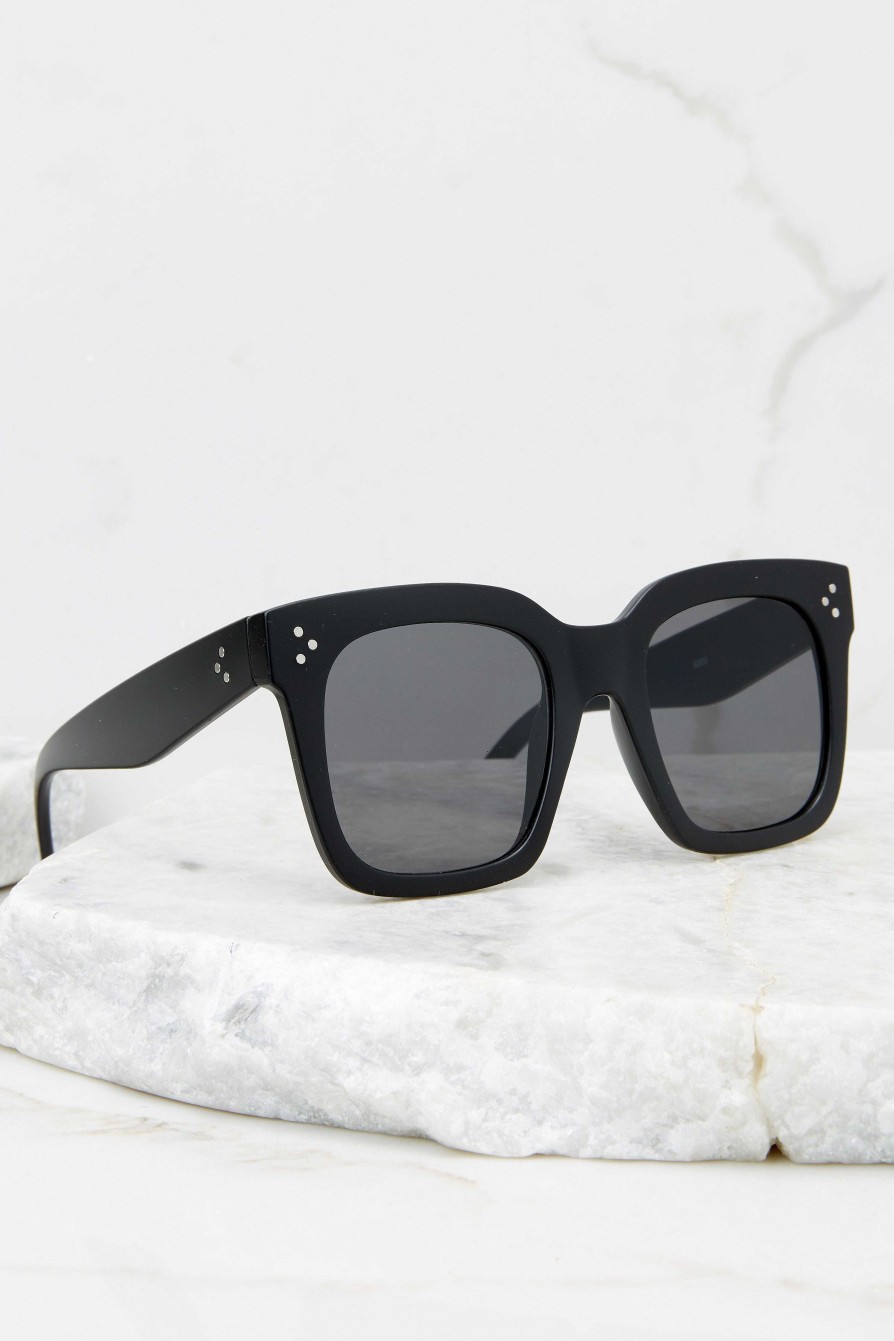 Accessories Red Dress Sunglasses | Bright Side Matte Sunglasses Black
