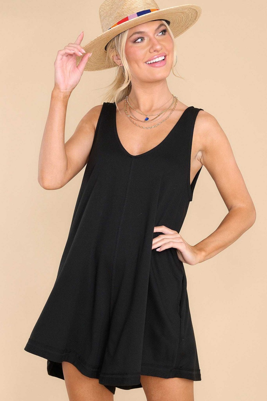 Clothing Red Dress Rompers | Call It Like I See It Romper Black