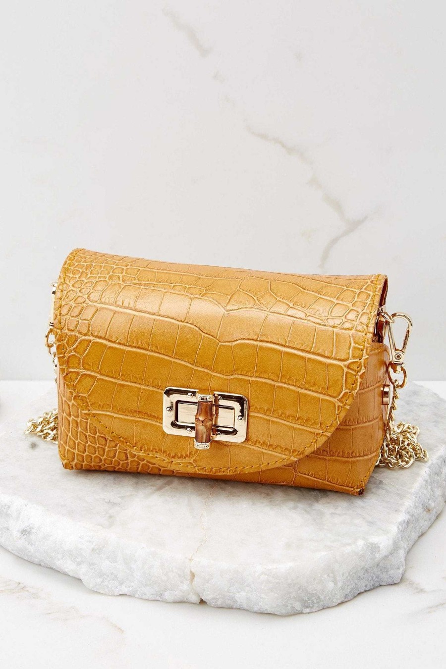 Accessories German Fuentes Crossbody Bags | The Little Details Leather Bag Honey Yellow