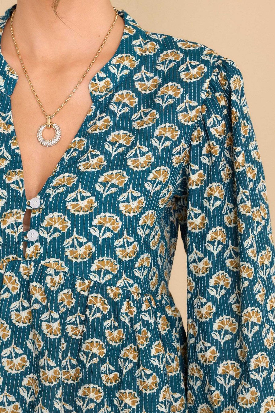 Clothing Victoria Dunn Mini Dresses | Fern Elderberry Mini Dress Teal