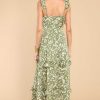 Clothing Red Dress Maxi Dresses | Not Letting Go Floral Print Maxi Dress Green