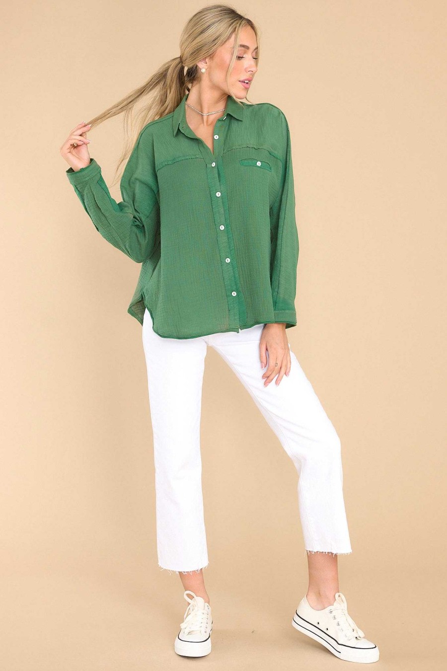 Clothing Red Dress Casual Tops | Carolina Chic Top Green