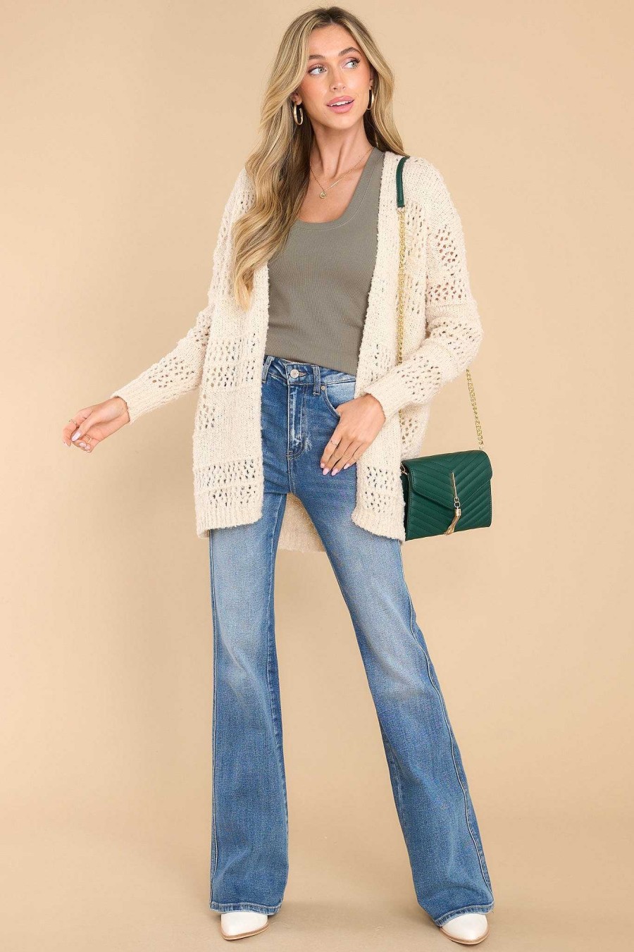 Clothing Red Dress Casual Tops | Making Room For You Cardigan Ivory