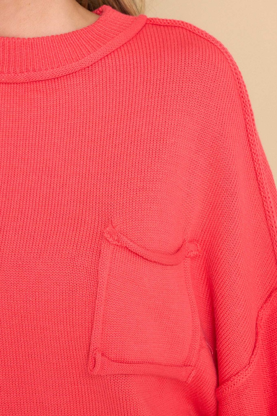 Clothing Red Dress Casual Tops | Fun Days Ahead Sweater Tomato Red