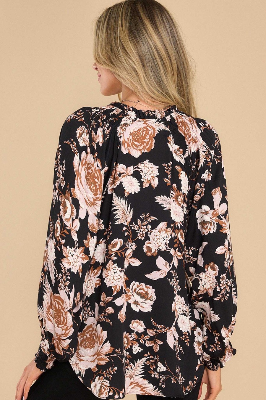 Clothing Red Dress Floral Dresses | Display Of Affection Floral Top Black
