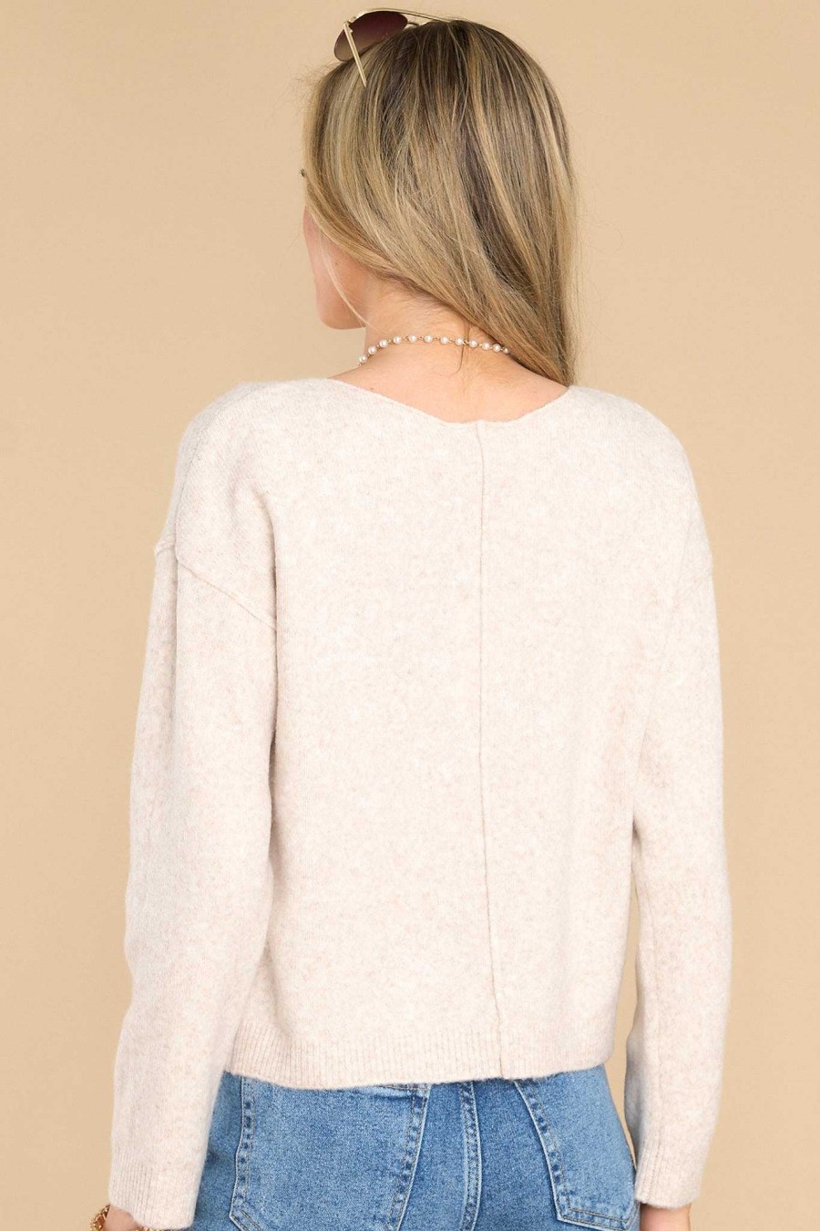 Clothing Z Supply Casual Tops | Everyday Pullover Light Heather Sweater Oatmeal