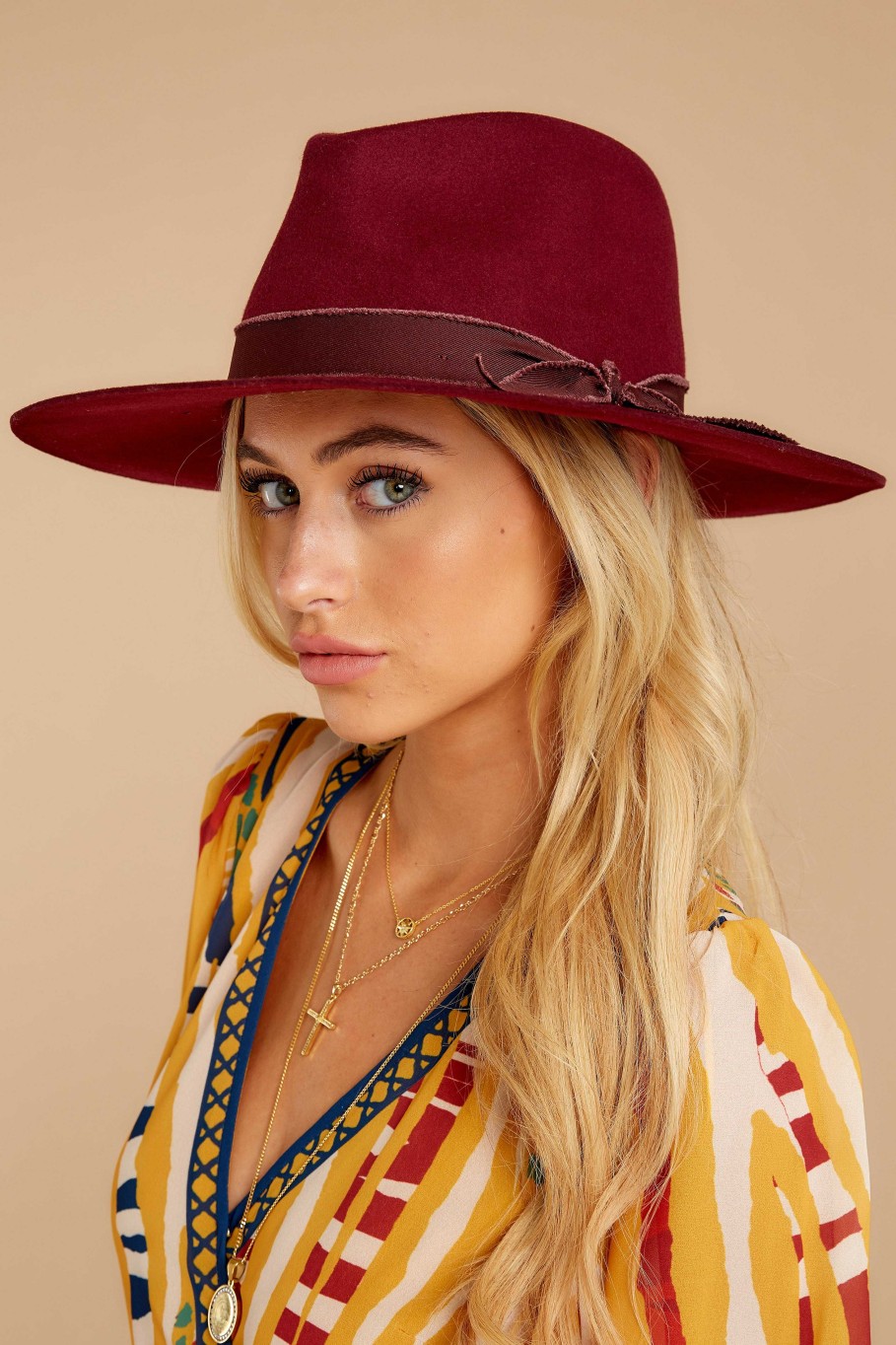 Accessories Olive & Pique Hats | Won'T Forget Her Hat Burgundy
