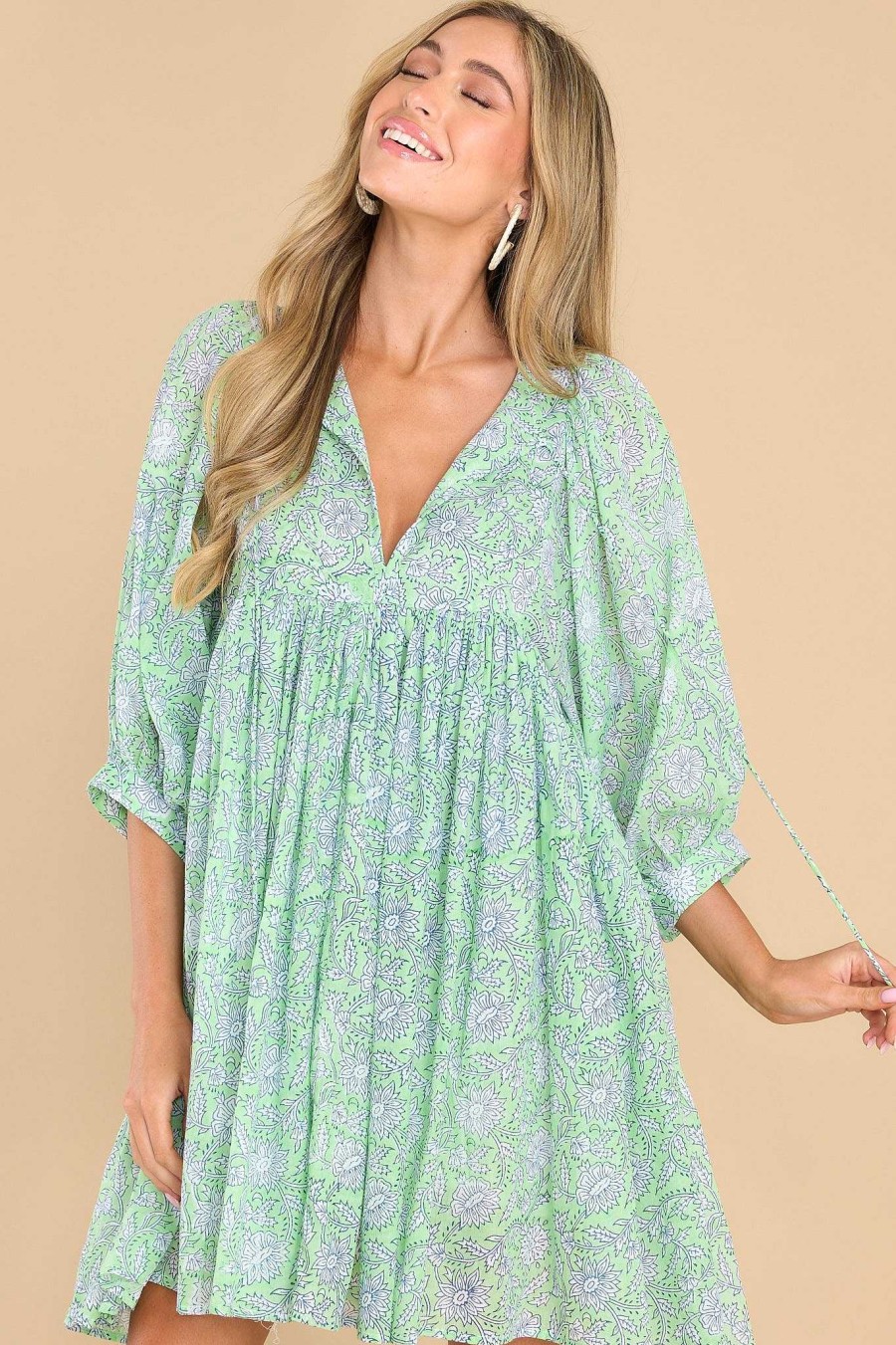 Clothing Victoria Dunn Mini Dresses | Clover Moonlight Jade Mini Dress Light Green