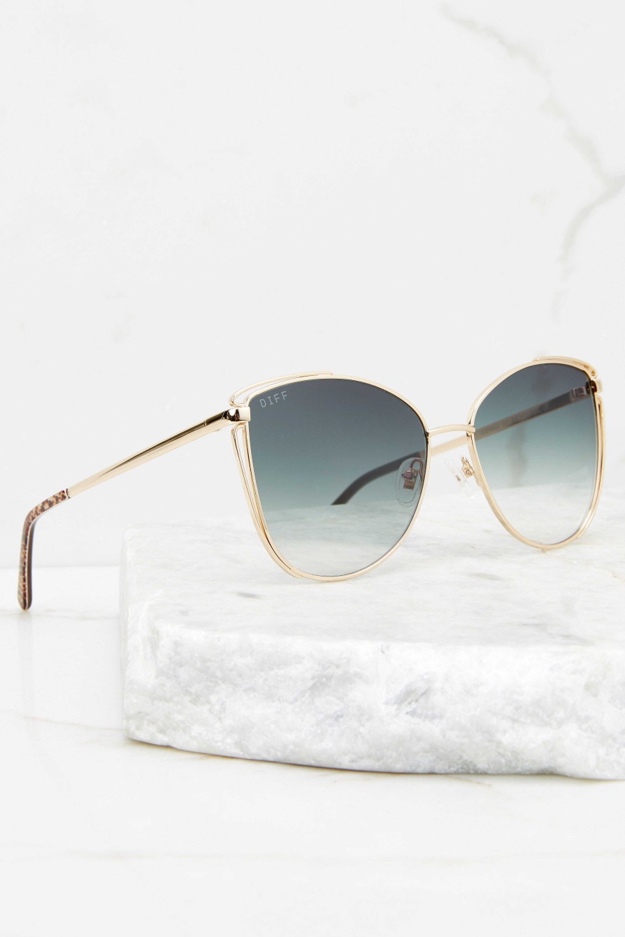 Accessories DIFF Sunglasses | Sienna Gold G15 Fade Sunglasses Gold Seasnake