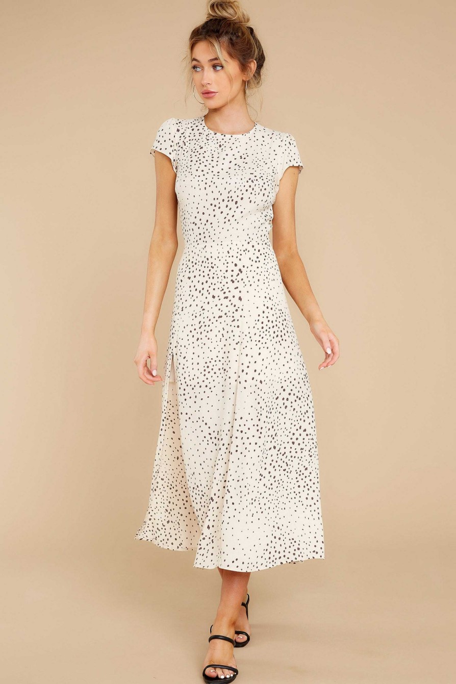 Clothing Red Dress Maxi Dresses | Follow Where You Go Cream Print Maxi Dress Beige