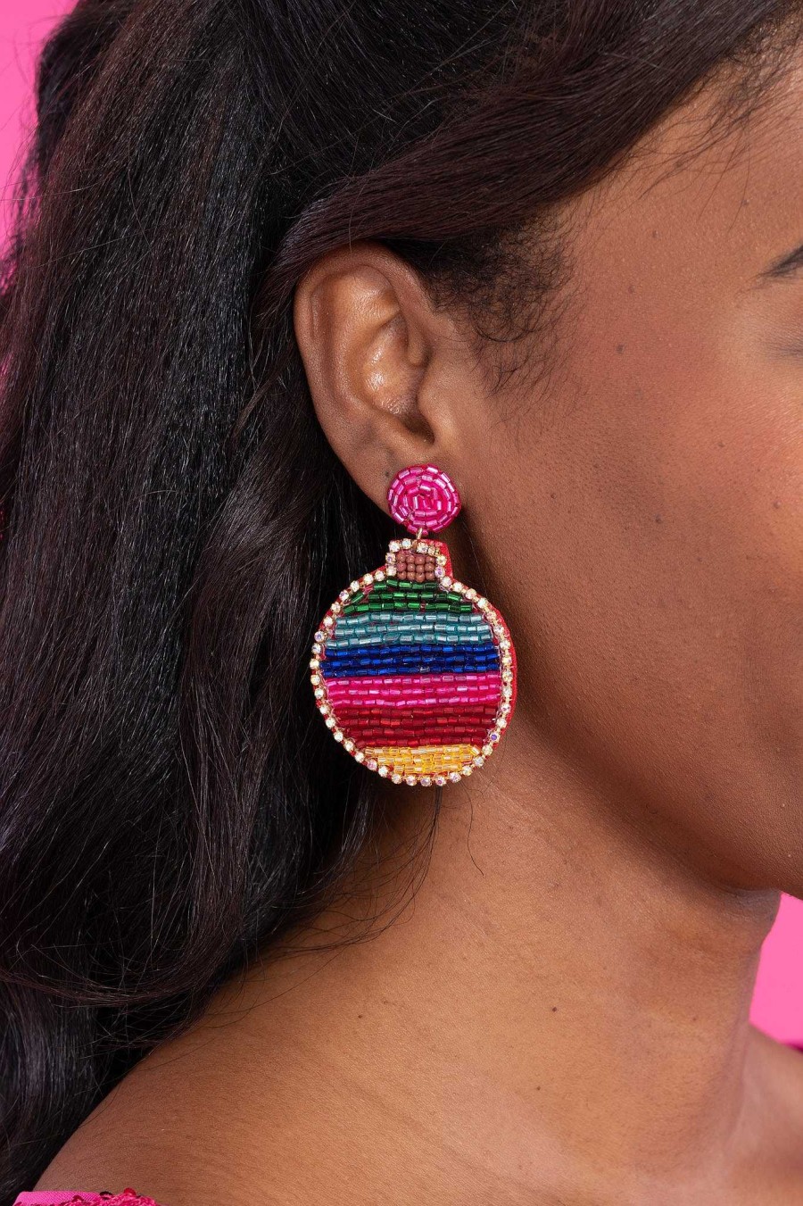 Jewelry Red Dress | Joyous Voices Multi Beaded Earrings Pink